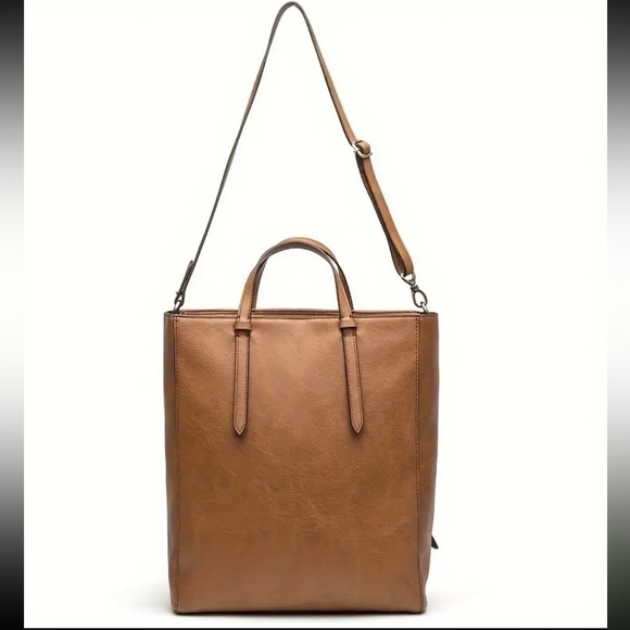 Blue - Vegan Leather Convertible Backpack - Picture 7 of 7